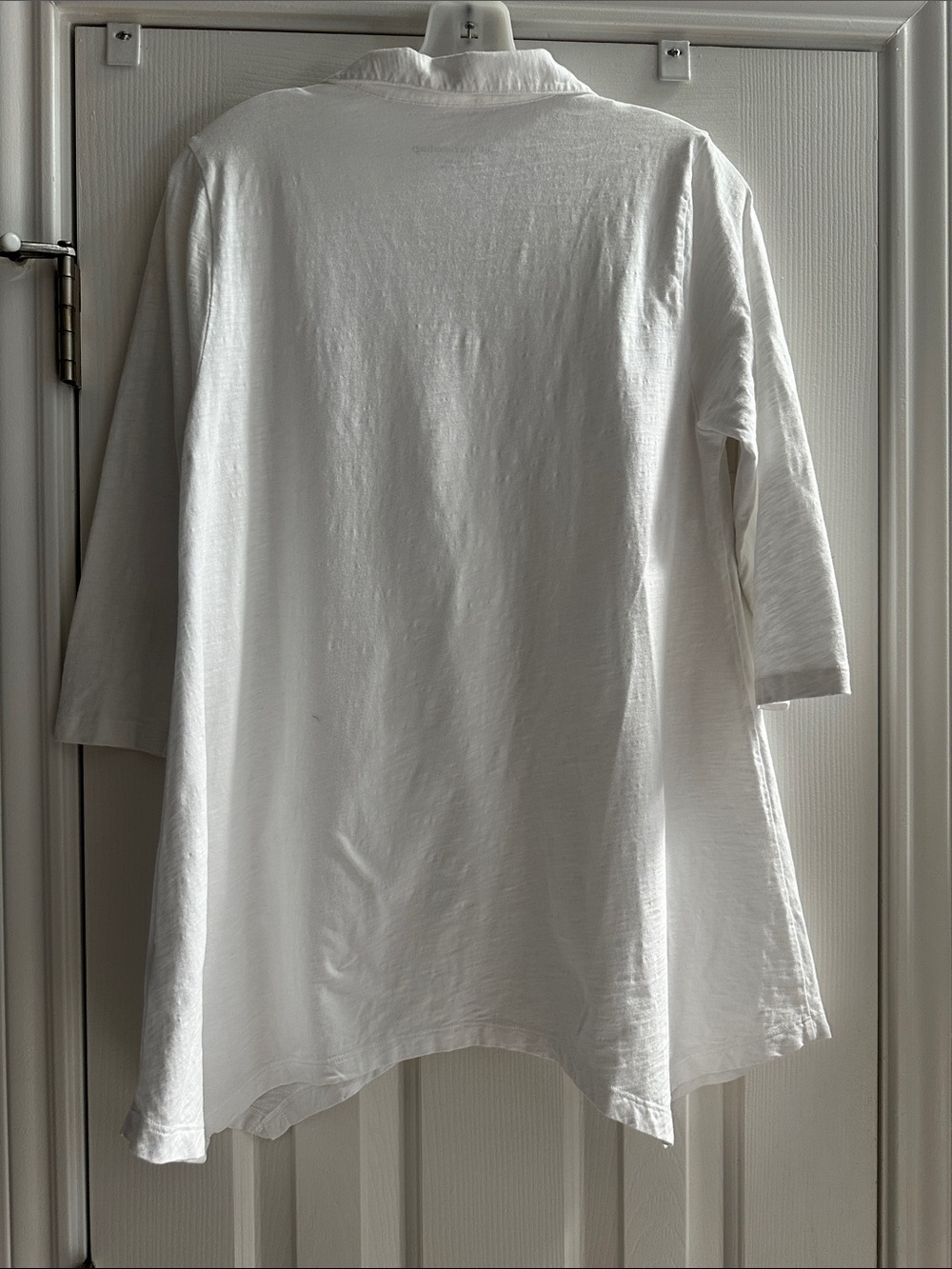 Soft Surroundings Danielle White Cotton Asymmetrical Tunic M Artsy Boho - Picture 5 of 8